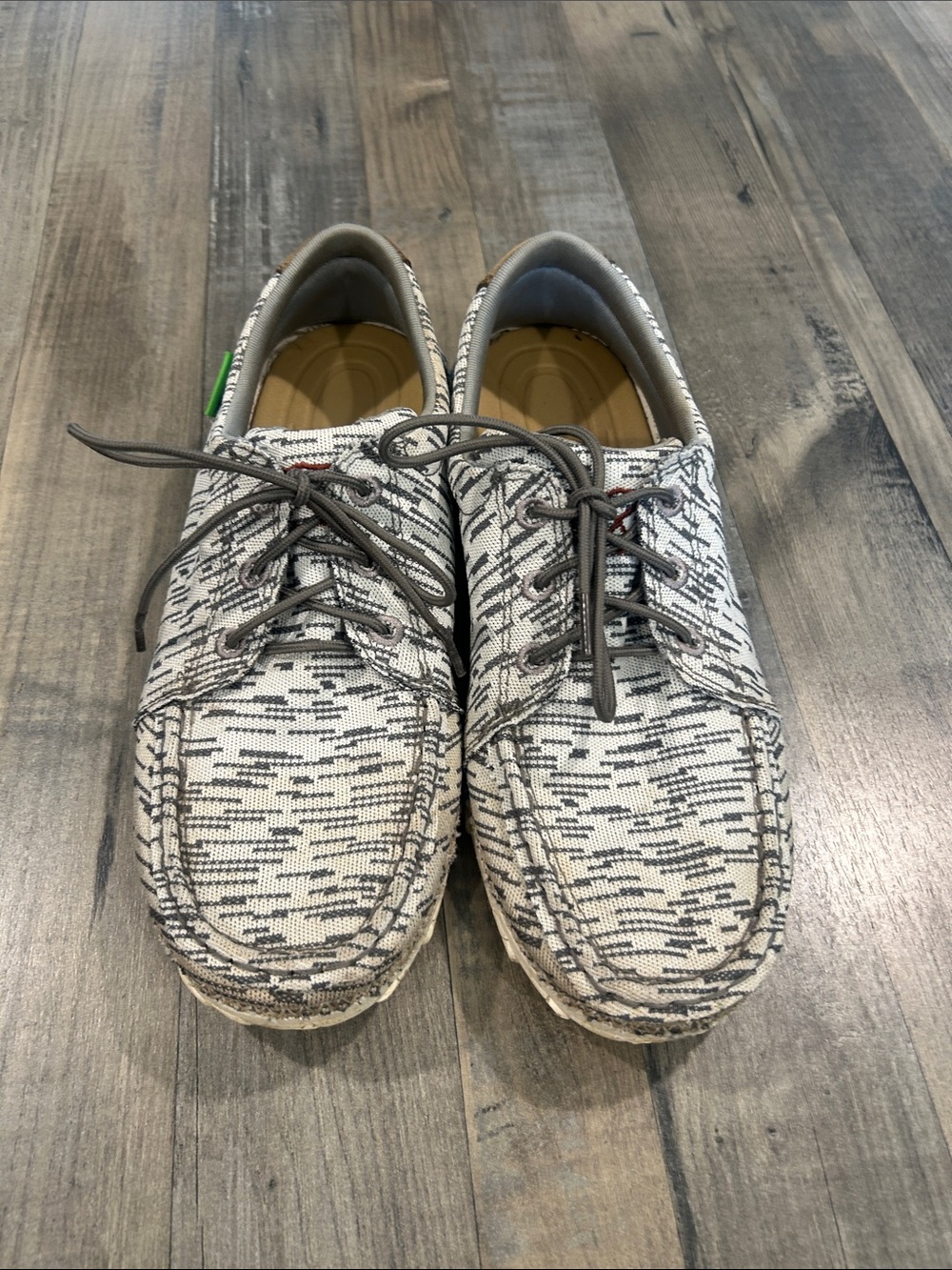 Twisted X Men's Knit Lace-Up Loafers in White and Gray